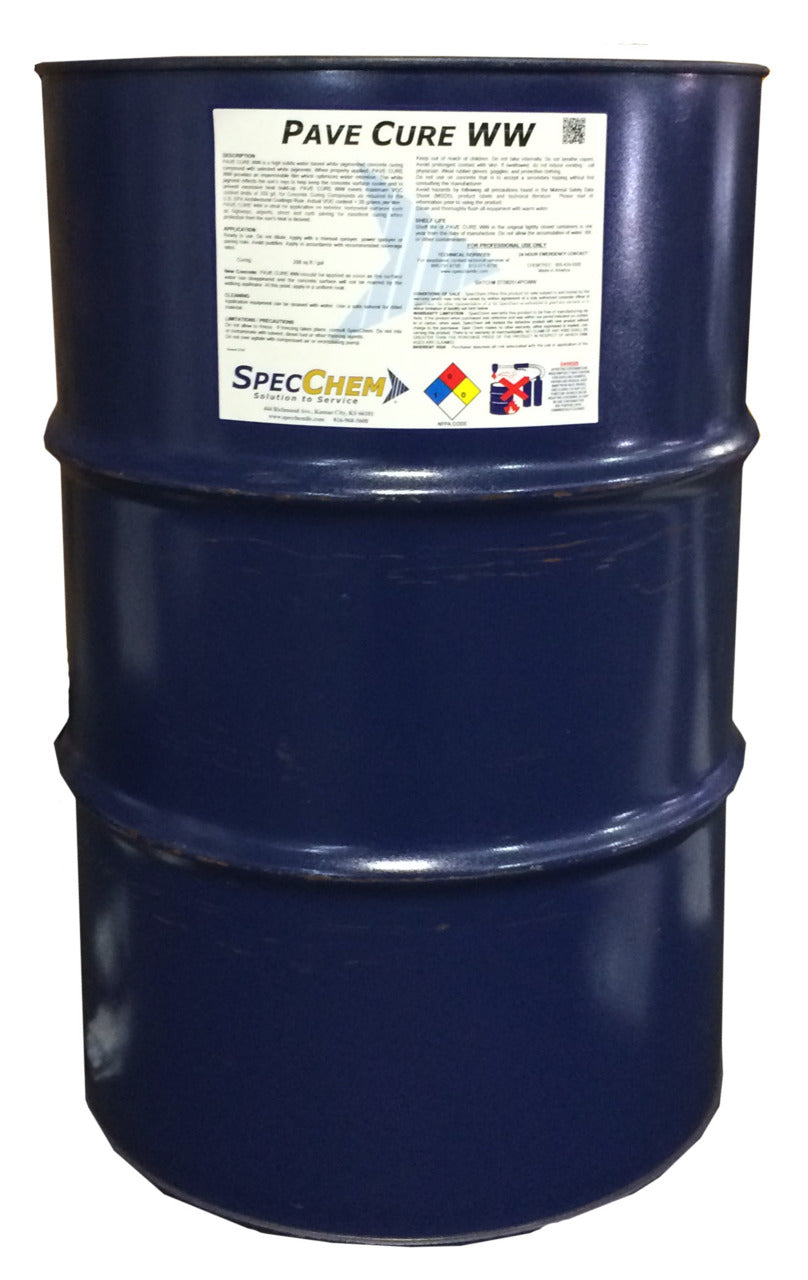 PAVE CURE WW - 55 GALLON - CURING COMPOUND FDOT WHITE