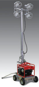 1600W Metal Halide, 4-Spotlight Projection Lighting, Cart Mounted w/4-stage mast assembly