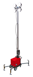 1,200W LED, Battery Powered Eco-friendly 4-Spot Light Cart