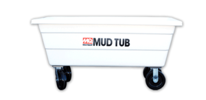 polyethylene tub, 10 cubic foot, 8 inch caster wheels